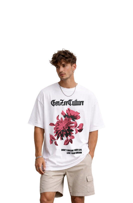 GenZeeculture Bloom Your Dream Oversized T-Shirt