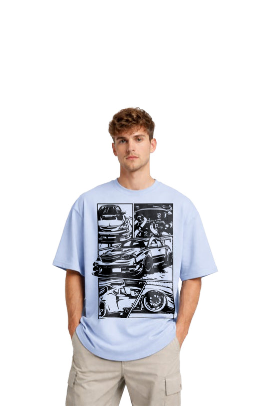GenZee Car Graphic Oversized Tshirt